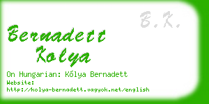 bernadett kolya business card